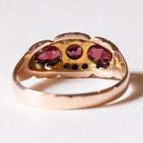 Anello in oro 9K con granati e diamanti, anno 2003