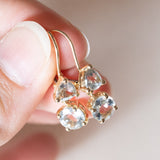 Boucles d'oreilles vintage en or 14 carats avec aigues-marines, années 70/80