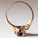 Anello vintage in oro 18K con ametista, anni ‘60