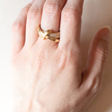 Anello vintage in oro 18K con diamanti (0.56ctw ca.), anni ‘70