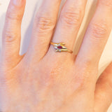 Anello vintage in oro 18K con topazio rosa, anni ‘70