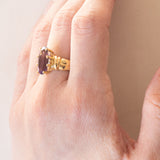 Anello vintage in oro 18K con ametista, anni ‘60