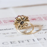 Anello vintage in oro 8K con rubini, anni ‘50