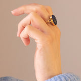 Anello vintage in oro giallo 18K con lapislazzulo, anni '60