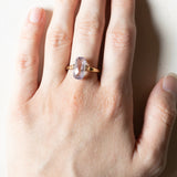 Anello vintage in oro 8K con ametista, anni ‘70