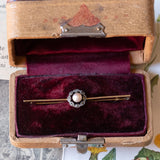 Antique 14K gold brooch with pearl and marcasites, early 1900s