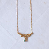 Collana vintage in oro 18K con smeraldo, anni '60/'70