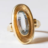 Anello vintage in oro 18K con acquamarina, anni ‘70