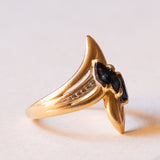 Anello vintage in oro 18K con zaffiri, anni ‘60