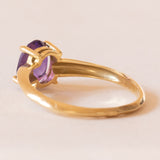 Anello vintage in oro giallo 18K con ametista (1.10ct ca.), anni ‘60