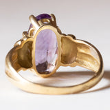 Anello vintage in oro 18K con ametista, anni ‘60