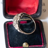 Art Nouveau ring in 14K gold and silver with rosette cut diamonds, 1920s