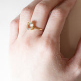 Anello vintage da cocktail in oro 18K con acquamarina, anni ‘50