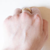 Anello vintage in oro giallo 18K con rubini, anni ‘70