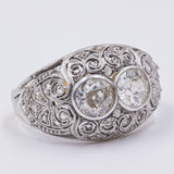 Bague Art Déco en or 18K avec diamants (le central 1ctw env.), années 1920