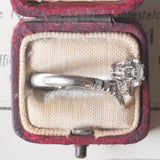 Anello vintage in oro bianco 18K con diamanti (0.29ctw ca.), anni ‘70
