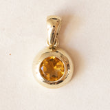 Ciondolo vintage in oro 9K con quarzo citrino, anni ‘70