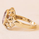 Anello vintage in oro giallo 8K con ametista (2.50ct ca.), anni ‘60/‘70