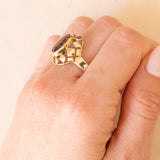 Anello vintage in oro giallo 8K con ametista (2.50ct ca.), anni ‘60/‘70