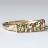 Anello vintage in oro 8K con peridoti, anni ‘80