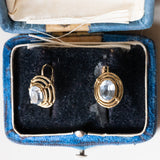 Orecchini vintage in oro 14K con spinelli sintetici, anni ‘60