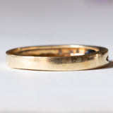 Anello a fascia in oro 18K con zaffiro e diamanti, anni ‘70