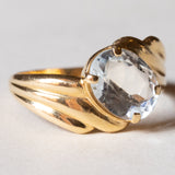 Anello vintage in oro giallo 18K con acquamarina (1.80ct ca.), anni ‘60