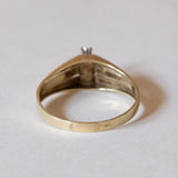 Anello triplo in oro 14K con diamanti (0.15ctw ca.), anni ‘70