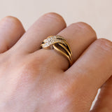 Anello vintage in oro 18K con diamanti (0.15ctw ca.), anni '50