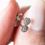 Orecchini vintage in oro bianco 18K con diamanti di taglio huit-huit (0.14ctw ca.), anni ‘60