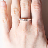Veretta vintage in oro bianco 14K con diamanti di taglio brillante (0.50ctw ca.), anni ‘60/‘70