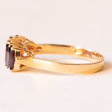 Anello vintage in oro giallo 18K con granati (2ctw ca.), anni ‘50/‘60