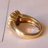 Anello vintage in oro 18K con rubino (1.20ct ca.) e diamanti (0.90ct ca.), anni ‘60