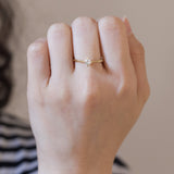 Solitario vintage in oro 14K con diamante (0.25ct ca.), anni ‘60/‘70