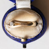 Solitaire vintage en or 14 carats avec diamant taillé en brillant (env. 0,10 ct), années 1970