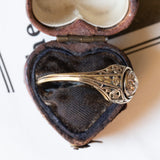 Art Deco solitaire in 18K gold and silver with approx. 1ct diamond, 1920s