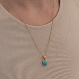 Vintage 9K gold pendant with turquoise paste, 60s / 70s