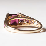 Anello vintage in oro 9K con tormaline viola, anni ‘70/‘80