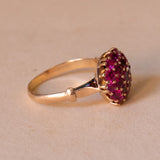 Vintage 18K gold ring with pink topazes, 1970s