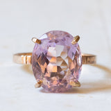 Anello vintage da cocktail in oro 18K con ametista viola chiaro, anni ‘60