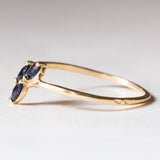 Anello vintage in oro 14K e zaffiri, anni ‘60/‘70