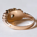 Anello vintage in oro 18K con topazio azzurro, anni ‘60