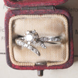 Anello vintage in oro bianco 18K con diamanti (0.29ctw ca.), anni ‘70