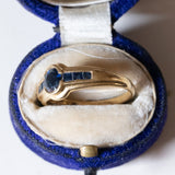 Anello vintage in oro 14K con zaffiri, anni ‘60/‘70