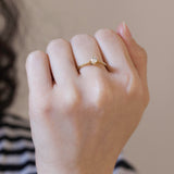 Solitario vintage in oro 14K con diamante (0.25ct ca.), anni ‘60/‘70