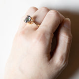 🌙 Anello moderno in oro 9K con topazio mistico