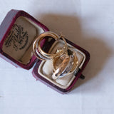 Orecchini vintage in oro giallo, bianco e rosa 18K, anni '70