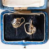 Orecchini vintage in oro 14K con spinelli sintetici, anni ‘60