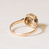 Bague marguerite ancienne en or 18 carats et diamants, années 1930/40