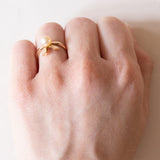 Anello vintage in oro 18K con perla, anni ‘50